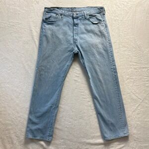 Levis Jeans‎ Men Sz 38 x 30 501 Light Wash Denim Button Fly Vintage Look